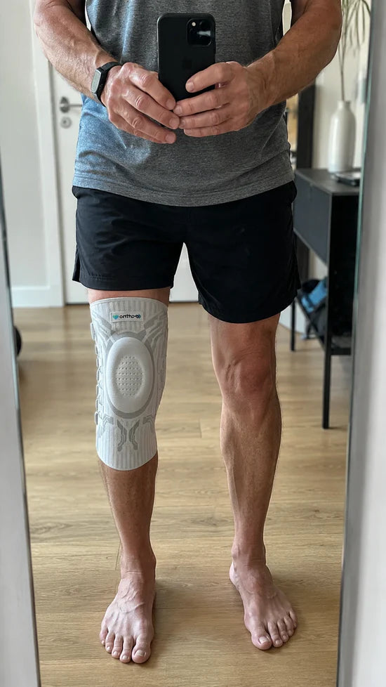 Customer Stepan M. wearing the knee support